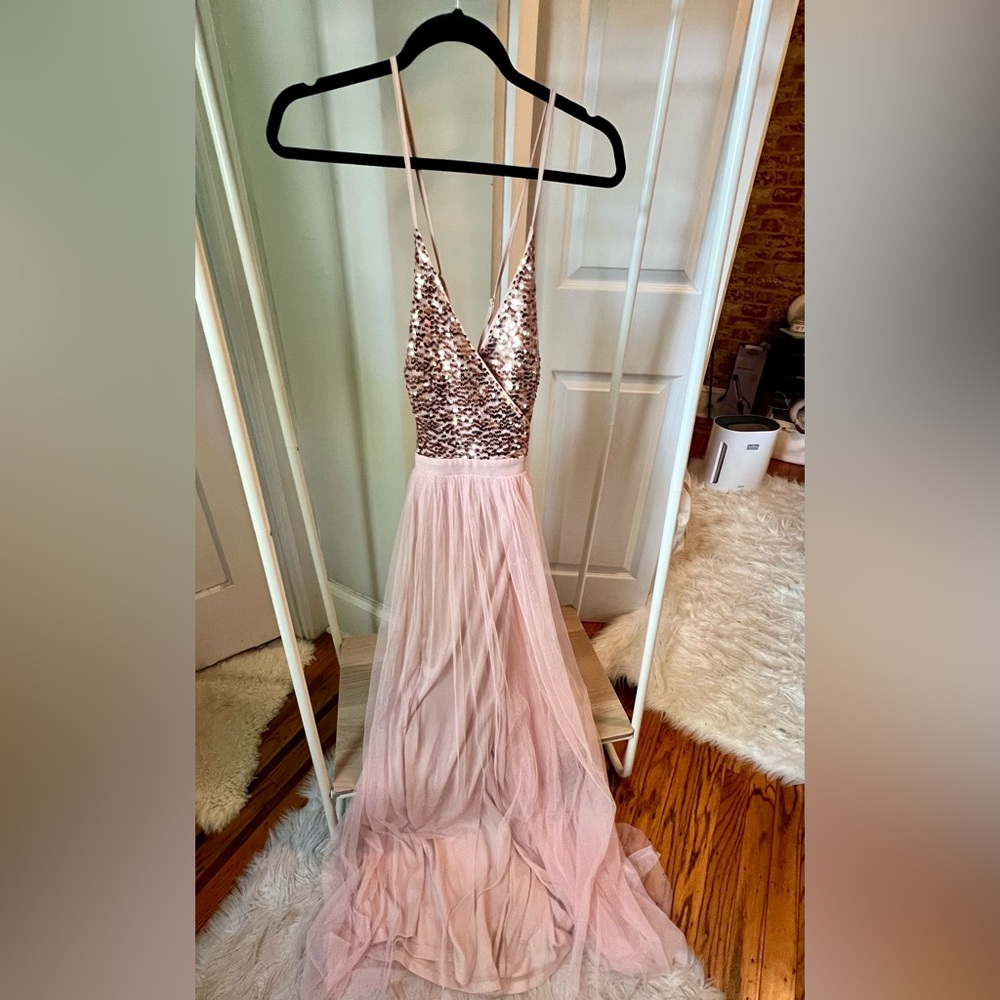 Sequin Top Pink Tulle Dress